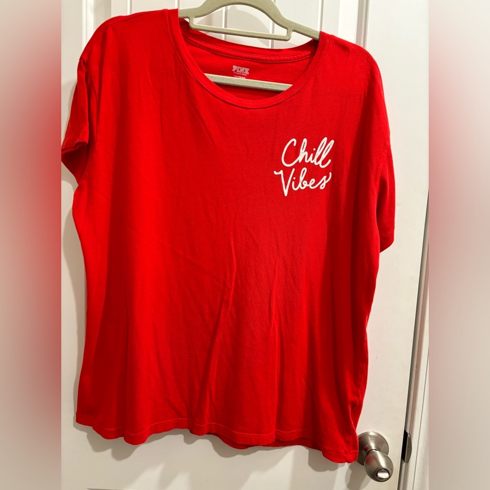 Pink brand tee